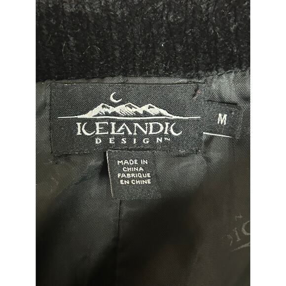 Icelandic Design Women's Sweater Medium Wool Full Zip Floral Lined - Picture 8 of 8